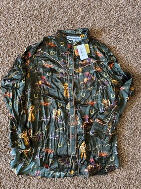 Rodeo Quincy Western Print Button-Up Shirt - Green